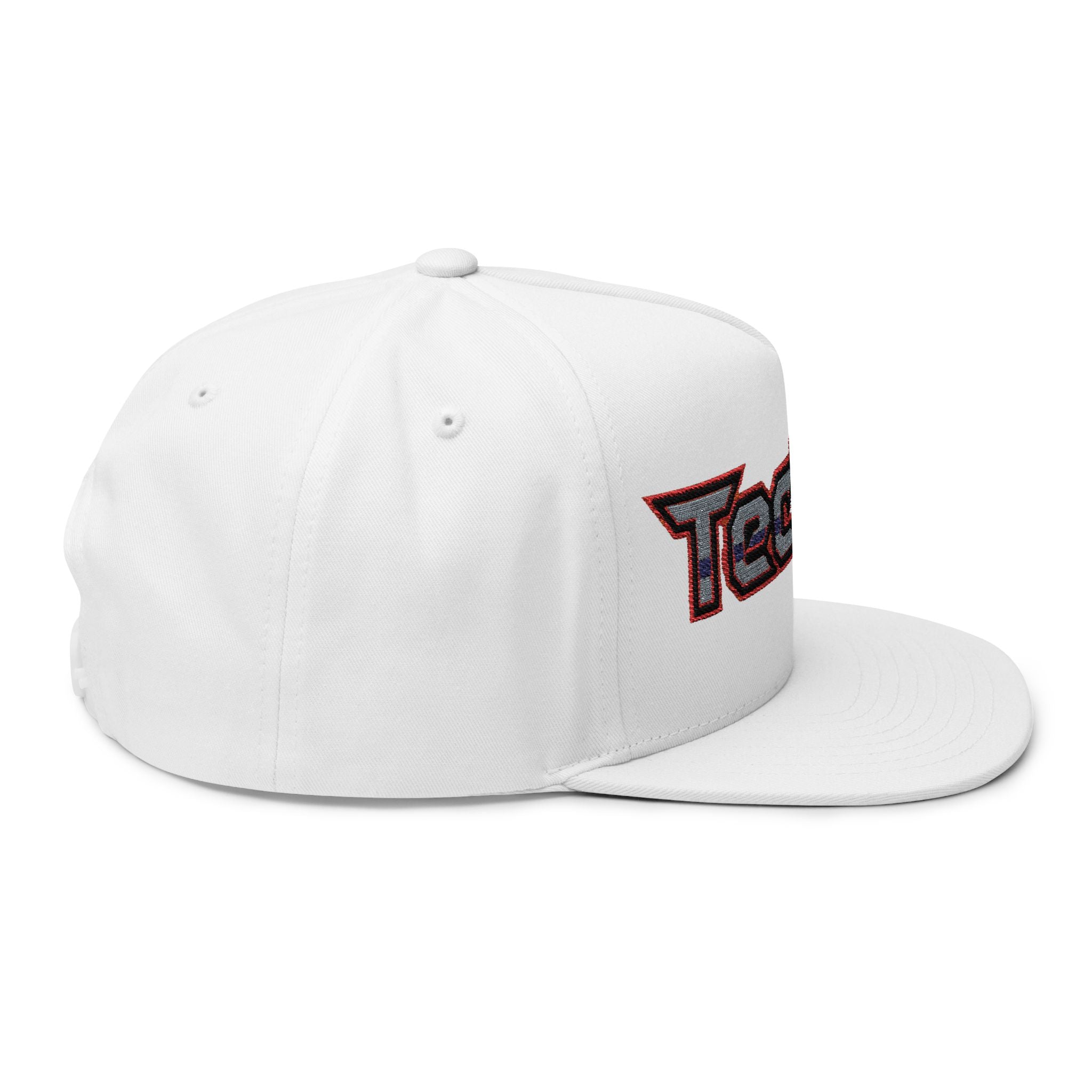 Tech-X Embroidered Flat Bill Cap – Retro Futuristic Logo Snapback